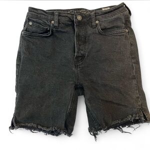 Free People FP we the free Black Frayed Hem Denim Jean Shorts 27